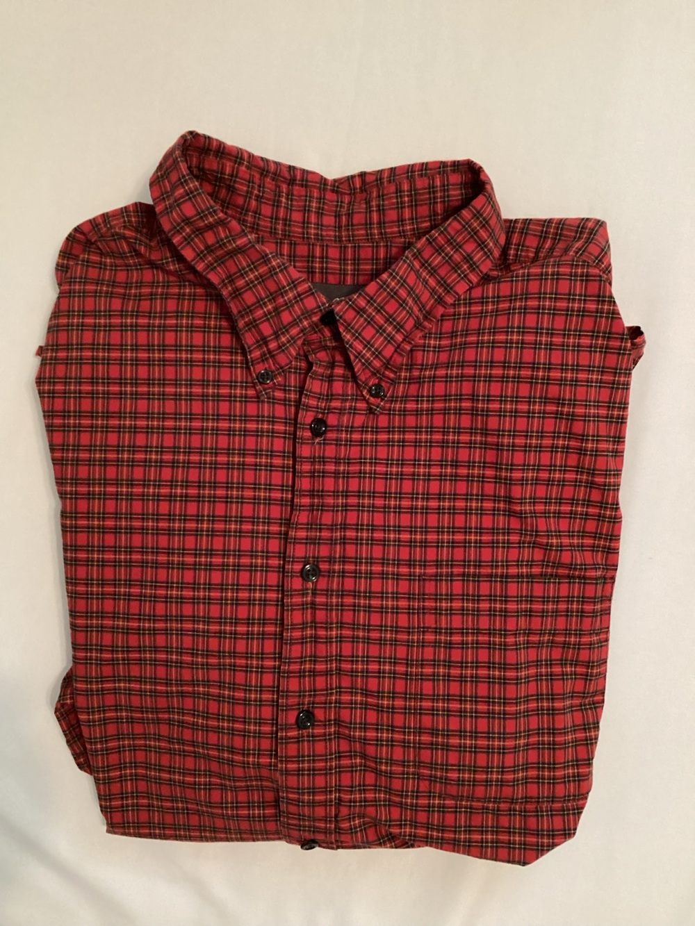 Eddie Bauer Men’s Long Sleeve Red Plaid Cotton Shirt Size XXL